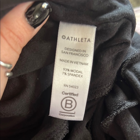 Athleta Santorini Thera Black Asymmetrical Black Dress - Picture 5 of 5